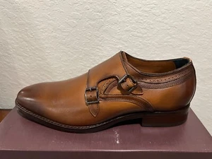 Johnston & Murphy Danridge Para hombres Cuero Doble Monje Zapatos de Vestir Marrón EE. UU. 10.5 - Imagen 1 de 7