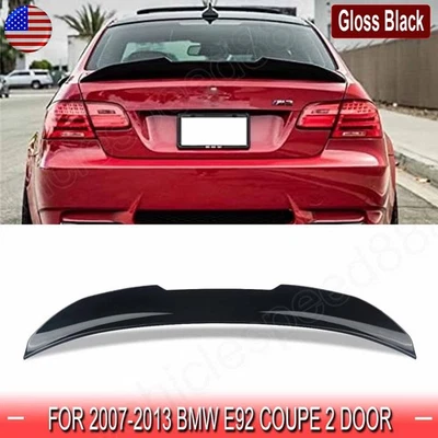 For 2007-13 BMW E92 Coupe Gloss Black PSM Style Rear Trunk Highkick Spoiler Wing Foto 1 de 4