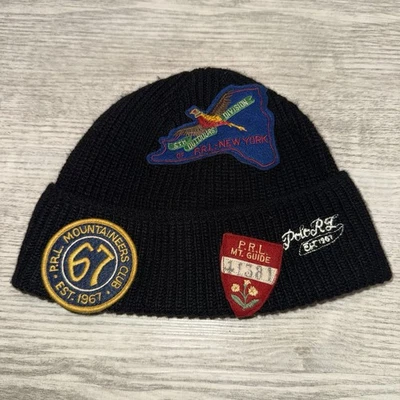 Вязаная шапка-бини Polo Ralph Lauren Outdoorsman Mountain Climbing Patch Stadium - Изображение 1 из 3