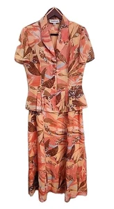 Danny & Nicole Women's Size 8 2-Piece Tropical Floral Print Dress Set Mid Length - Picture 1 of 9
