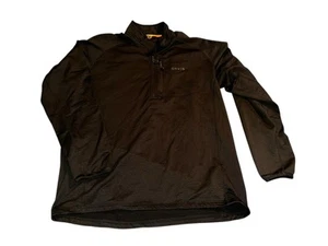 Orvis Mens First Frost Black Thermal Fleece Quarter Zip L/S  Pullover Large - Picture 1 of 5