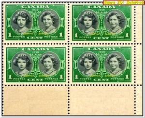 CANADÁ 1939 VISITA REAL PRINCESA MARGARITA Y ELIZABETH MNH BR SELLO BLOQUE ESQUINA - Imagen 1 de 2