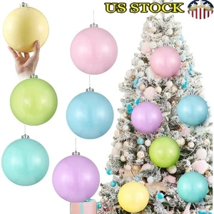 Large Shatterproof Christmas Ball Ornaments Soft Hanging Decorations Trees New - Picture 1 of 8