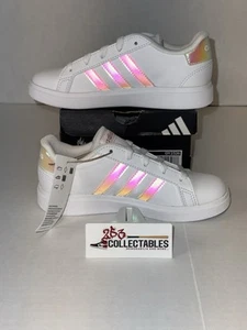 Größe 1 (GS) - Adidas Grand Court 2 Low White Iridescent - Bild 1 von 6