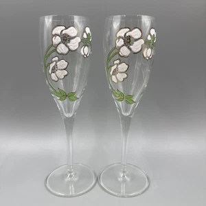 2 Perrier Jouet Belle Epoque Sektflöten handbemalt Kristall, 7 1/2" - Bild 1 von 8