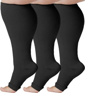(3 Pairs) Plus Size Compression Support Socks for Women and Men 20-30mmHg | F... - Picture 1 of 8