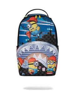 Sprayground x Minions Builders Backpack🔥New Black Bookbag Large School Bag - Picture 1 of 10