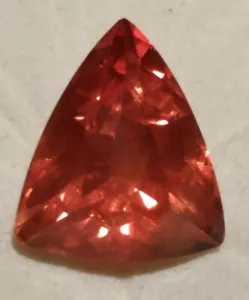 Natural TOP Color Bright Orange Oregon Sunstone Trillion 6.2 cts. - Picture 1 of 7
