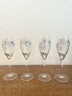 Vintage Perrier Jouet Hand-Painted Champagne Crystal Flutes Set Of 4 French