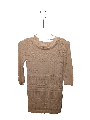 Niñas Cherokee Crema Marfil Tejido Crochet Cambio Suéter Vestido Talla Grande 10/12 Foto 1 de 4