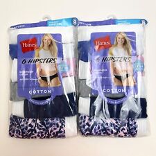 NEW 2-Pack HANES Women's 12-PAIRS Hipsters Panties Underwear Size 8 X-Large XL