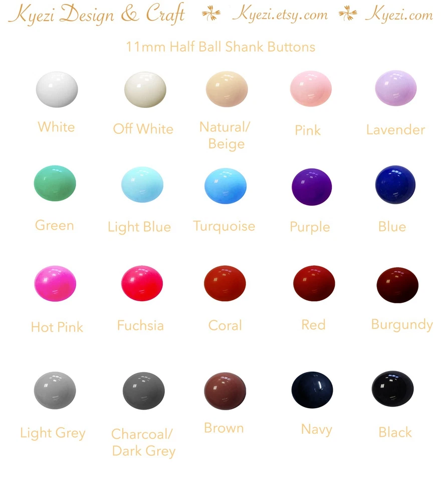10 30 50 11mm meia bola haste botões meia cúpula casamento bebê - Imagem 1 de 1