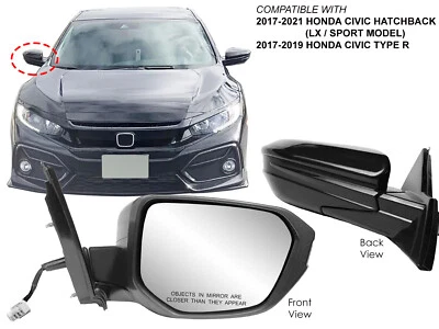 Tapa lisa para espejo retrovisor sin calefacción HONDA CIVIC 2017-2021 hatchback lado del pasajero Foto 1 de 4