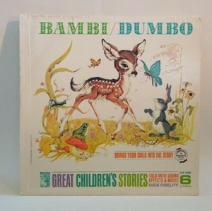 Vintage Vinyl Bambi/Dumbo MGM High Fidelity CH-506 Children's Stories - Picture 1 of 6
