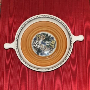 Vintage Goebel Country Burgund Porcelain Lugged Handle Soup Bowl, 6 1/2" - Picture 1 of 4