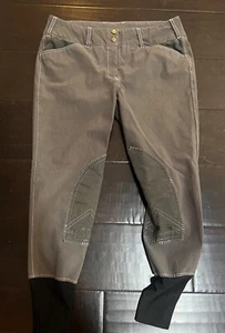 Equine Couture Sportif Natasha Horse Riding Breeches Gray Embroidered Women’s 32 - Picture 1 of 6