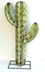 METAL YARD ART 36" SAGUARO CACTUS SCULPTUREL SAGE GREEN - Picture 1 of 5