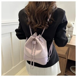 Drawstring Small Backpack Adjustable Strap Shoulder Bag Women Backpack Ladies - Picture 1 of 16