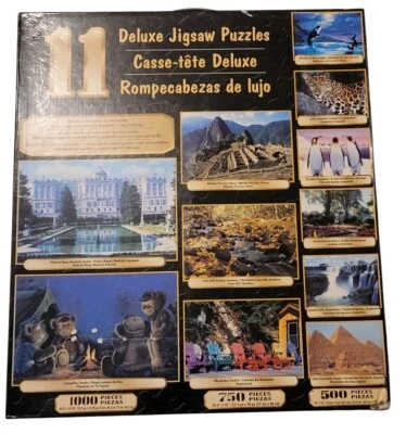 Vtg Sure Lox 11 Deluxe Jigsaw Puzzles Nature Ancient Sites Fantasy Puzzle Set - Image 1 of 4