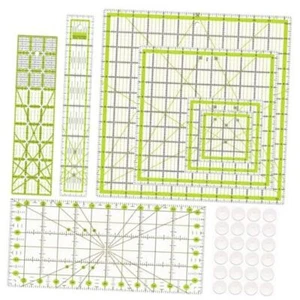 Quilting Rulers,7 Acrylic Ruler Quilting Templates(4.5"X4.5", yellow green - Picture 1 of 7