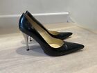 Versace Vintage Black Mirror Heels Court Shoes Size 40 7 Uk