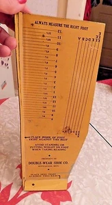 VINTAGE METAL DOUBLE WEAR SHOE FOOT SIZER OLD SHOE STORE COLLECTIBLE - Picture 1 of 5