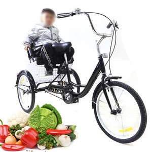 20" Adult Tricycle Three Wheel Trike Bike Bicycle + Shopping Basket & Child Seat - Picture 1 of 13