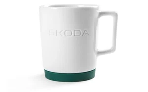 Original Skoda Porzellanbecher von Mahlwerk Tasse Weiß Grün 6U0069601 NEU & OVP - Bild 1 von 2