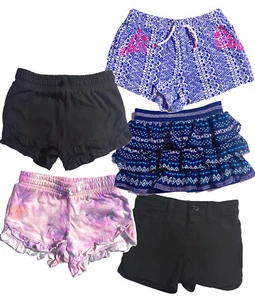 Kid Little Girls Shorts & Skort Skirt SIZE 6 Small Pull On Elastic Waist 5 Pairs - Picture 1 of 11