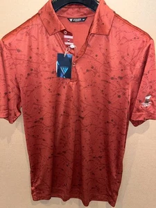 NWT Cabot Cape Breton Golf Polo Shirt Sz M Rust Polyester Canada Cliffs New S/S - Picture 1 of 5
