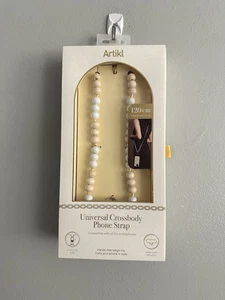 Nuevo Articlel Bandolera Universal Correa de Teléfono Con Cuentas Nuevo/Sellado Click Clip Marfil - Imagen 1 de 6