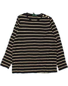 RALPH LAUREN Womens Crew Neck Jumper Sweater UK 20 2XL Black Striped AH12 - Picture 1 of 3
