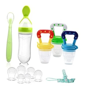 Food Feeder for Baby, Fruit Feeder Pacifier (3 Pcs) with 6 Different 01-Green - Picture 1 of 8