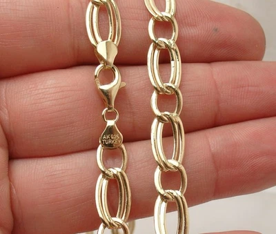 Technibond  Alternating Curb Chain Necklace 14K Yellow Gold Plated 925 Silver — 第 1/4 张图片