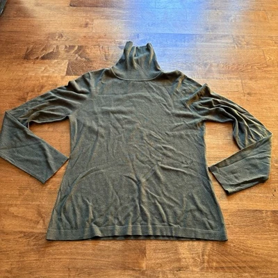 Women's Kinross Cashmere Green Turtleneck Sweater Large Silk Cashmere - Image 1 of 4