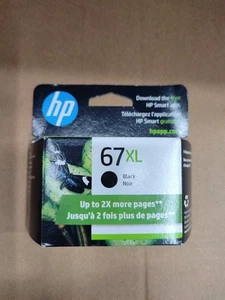 HP 67XL HIGH YIELD (3YM57AN) ORYGINALNY CZARNY WKŁAD ATRAMENTOWY. , EXP. 02/2027 , NOWY - Zdjęcie 1 z 2