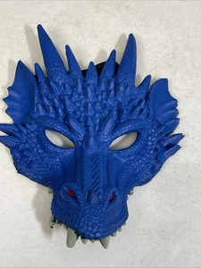 Adult Unisex 3-D Dragon Mask Foam Rubber Cosplay Costume Accessory BLUE New - Picture 1 of 5