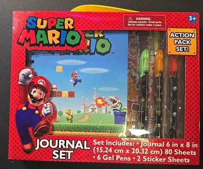 Juego de regalo de diario Super Mario bolígrafos de gel pegatinas regalo de cumpleaños diario de papelería Foto 1 de 2