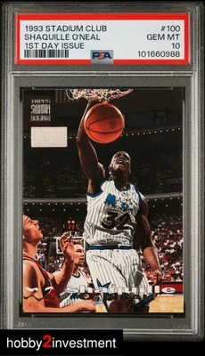 1993 Stadium Club Shaquille O'Neal #100 - Edição do 1º dia PSA 10 em perfeito estado! Pop 25 - Imagem 1 de 3