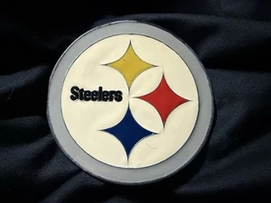 Pittsburgh Steelers PEWTER Enamel 3.25”Round Belt Buckle 2003 VINTAGE - Picture 1 of 8