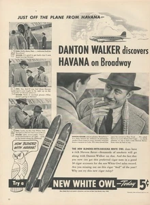 1940 White Owl Cigars Danton Walker Discovers Havana on Broadway Print Ad - Picture 1 of 1