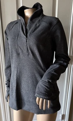 Pullover LULULEMON Cuarto Cremallera Bolsillo Para Mujer Talla 10 Gris Jaspeado Foto 1 de 4