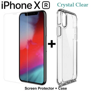For Apple iPhone XR clear case cover and 4H anti-scratch front screen protector - Picture 1 of 5