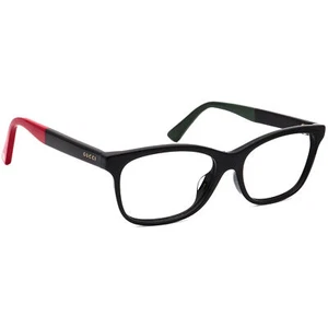 Gucci Eyeglasses GG0162OA 003 Gloss Black/Red & Green Square Italy 55[]17 150 - Picture 1 of 6