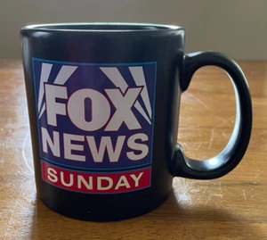 RARE BLACK LARGE FOX NEWS SUNDAY COFFEE MUGS - Picture 1 of 4
