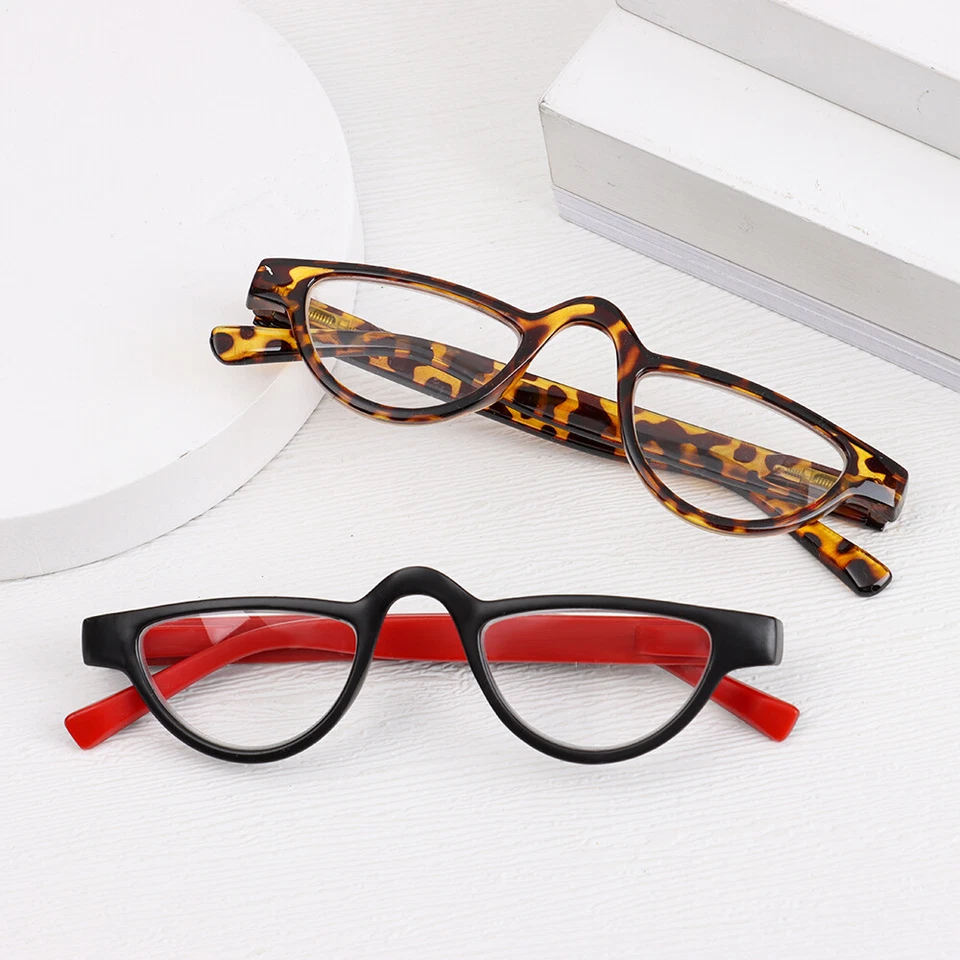 Gafas de lectura vintage con marco de media luna gafas para lectores + 1,0 1,5 2,0 2,5 3,0 - Imagen 1 de 4