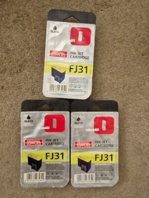 3 X FJ31 OLIVETTI Genuine Black Ink Jet Cartridges, Code B0336F  - Original! - Image 1 of 3