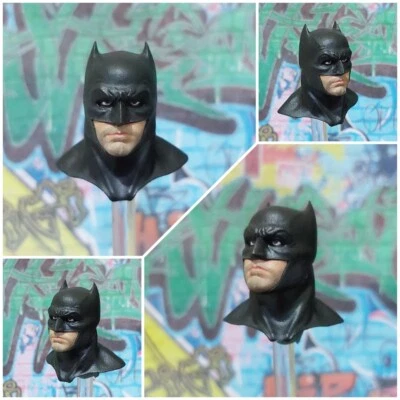 BATMAN BvS BEN AFFLECK VER.3 Rubber Head Sculpt painted Fit MCFARLANE AND MEZCO - Image 1 of 4
