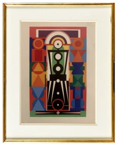 AUGUSTE HERBIN (1882-1960) ANCIEN POCHOIR ABSTRACTION GEOMETRIQUE (49) - Picture 1 of 7