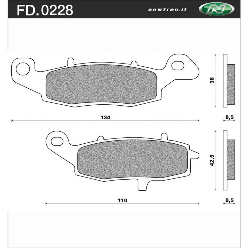 Pastillas de freno delanteras izquierdas Newfren para Kawasaki GPZ1100 ZX1100 1995-1997 >Tour Org Foto 1 de 1